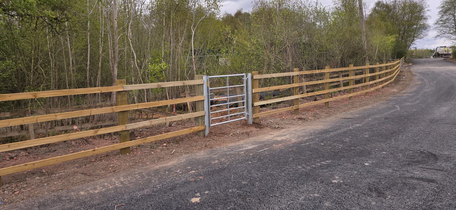 Post and rail agricultural fencing - farm perimeter fencing contractors UK